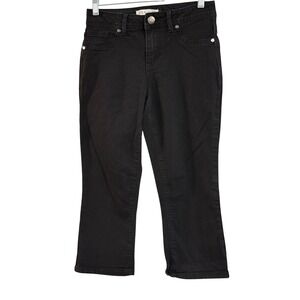 Ava & Alex Womens Black Denim Capri Cropped Jeans Size 4 Stretch Mid Rise Slim